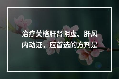 治疗关格肝肾阴虚、肝风内动证，应首选的方剂是