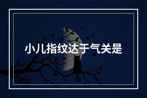 小儿指纹达于气关是