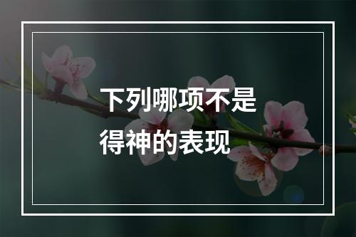 下列哪项不是得神的表现