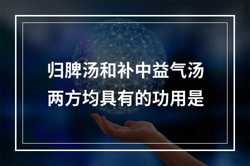 归脾汤和补中益气汤两方均具有的功用是