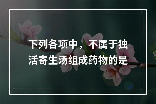 下列各项中，不属于独活寄生汤组成药物的是