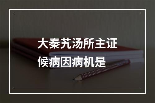 大秦艽汤所主证候病因病机是