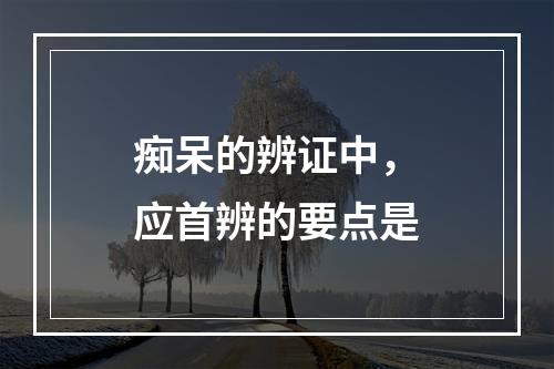 痴呆的辨证中，应首辨的要点是