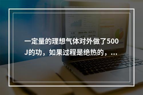 一定量的理想气体对外做了500J的功，如果过程是绝热的，气体