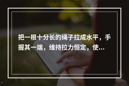 把一根十分长的绳子拉成水平，手握其一端，维持拉力恒定，使绳端