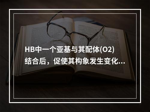 HB中一个亚基与其配体(O2)结合后，促使其构象发生变化，从