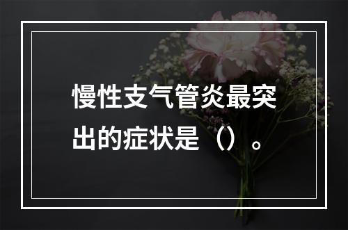 慢性支气管炎最突出的症状是（）。