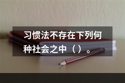 习惯法不存在下列何种社会之中（ ）。