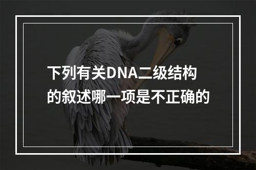 下列有关DNA二级结构的叙述哪一项是不正确的