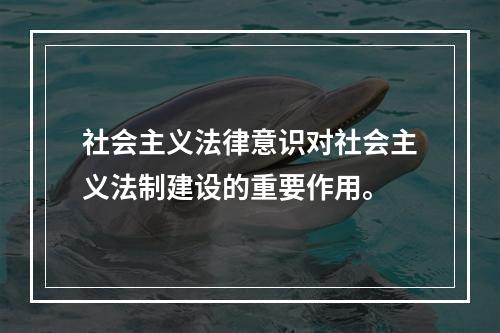 社会主义法律意识对社会主义法制建设的重要作用。