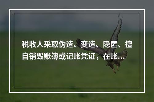 税收人采取伪造、变造、隐匿、擅自销毁账簿或记账凭证，在账簿上