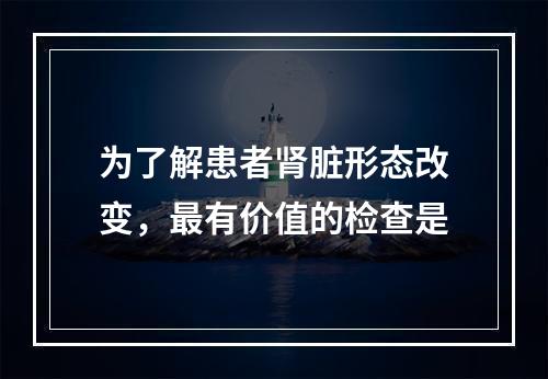 为了解患者肾脏形态改变，最有价值的检查是