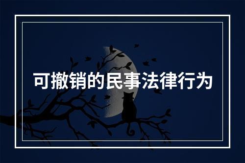 可撤销的民事法律行为