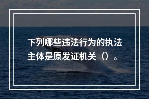 下列哪些违法行为的执法主体是原发证机关（）。