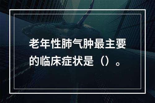 老年性肺气肿最主要的临床症状是（）。