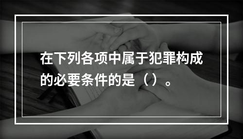 在下列各项中属于犯罪构成的必要条件的是（ ）。