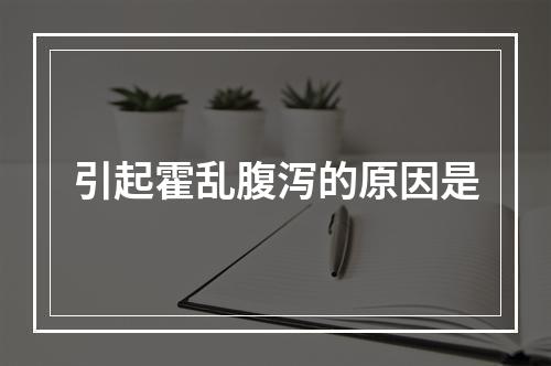 引起霍乱腹泻的原因是