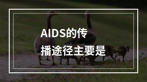 AIDS的传播途径主要是