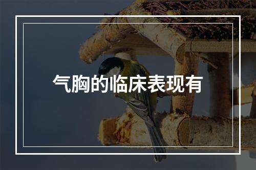 气胸的临床表现有