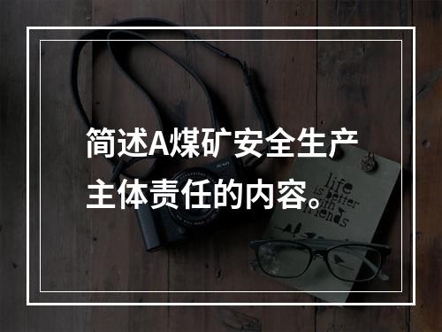 简述A煤矿安全生产主体责任的内容。