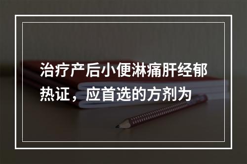 治疗产后小便淋痛肝经郁热证，应首选的方剂为