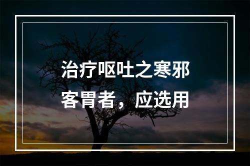 治疗呕吐之寒邪客胃者，应选用