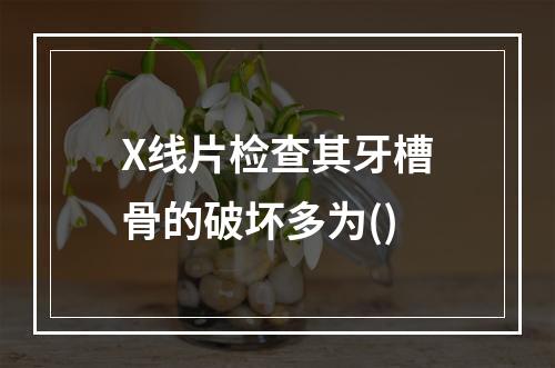 X线片检查其牙槽骨的破坏多为()