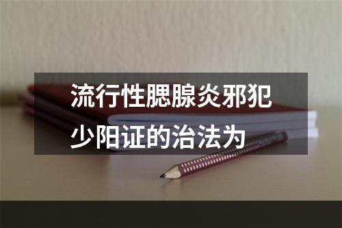 流行性腮腺炎邪犯少阳证的治法为