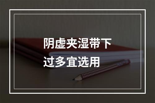 阴虚夹湿带下过多宜选用