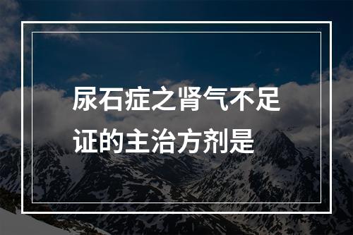 尿石症之肾气不足证的主治方剂是