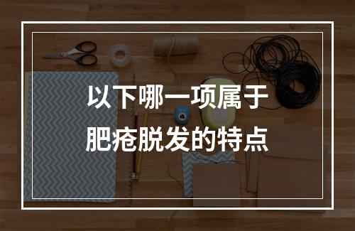 以下哪一项属于肥疮脱发的特点