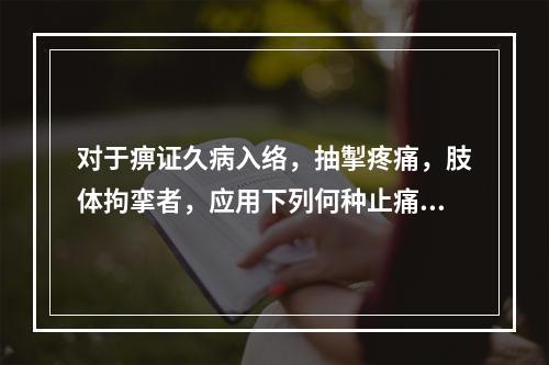 对于痹证久病入络，抽掣疼痛，肢体拘挛者，应用下列何种止痛方法