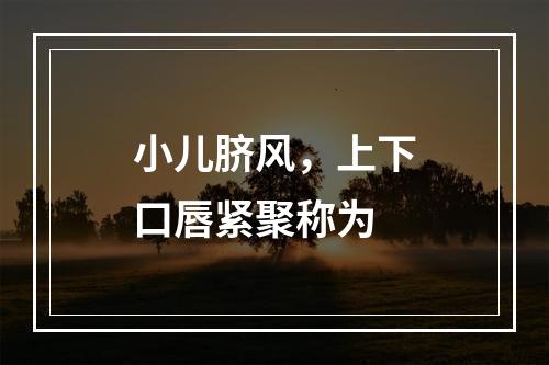 小儿脐风，上下口唇紧聚称为