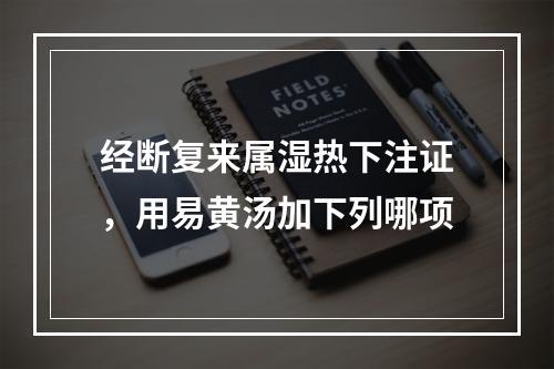 经断复来属湿热下注证，用易黄汤加下列哪项