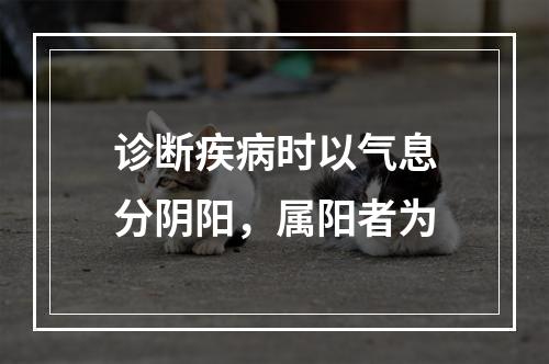 诊断疾病时以气息分阴阳，属阳者为