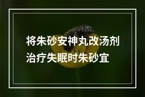 将朱砂安神丸改汤剂治疗失眠时朱砂宜