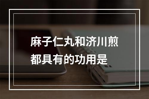 麻子仁丸和济川煎都具有的功用是