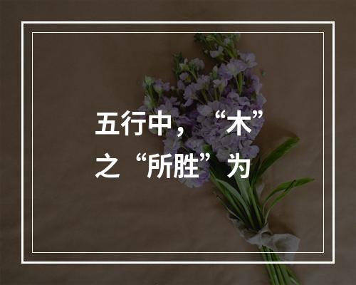 五行中，“木”之“所胜”为