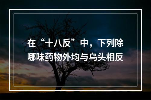 在“十八反”中，下列除哪味药物外均与乌头相反