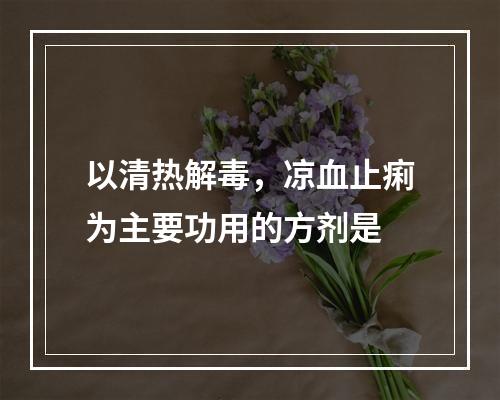 以清热解毒，凉血止痢为主要功用的方剂是