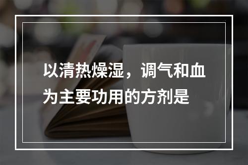 以清热燥湿，调气和血为主要功用的方剂是