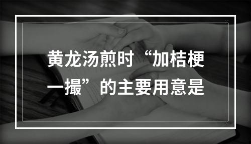 黄龙汤煎时“加桔梗一撮”的主要用意是