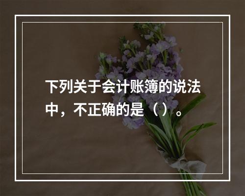 下列关于会计账簿的说法中，不正确的是（ ）。