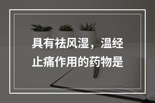 具有祛风湿，温经止痛作用的药物是