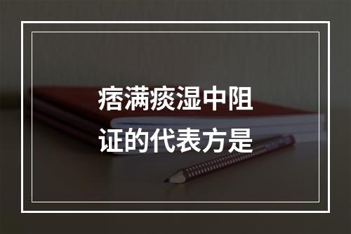 痞满痰湿中阻证的代表方是