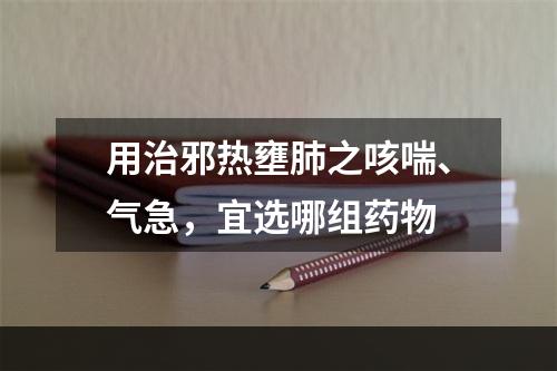 用治邪热壅肺之咳喘、气急，宜选哪组药物