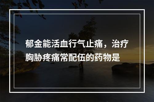 郁金能活血行气止痛，治疗胸胁疼痛常配伍的药物是