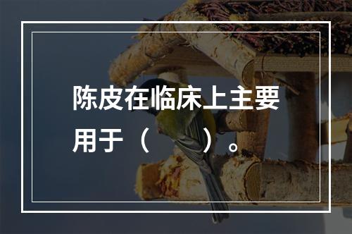 陈皮在临床上主要用于（　　）。