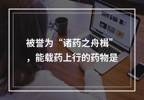 被誉为“诸药之舟楫”，能载药上行的药物是