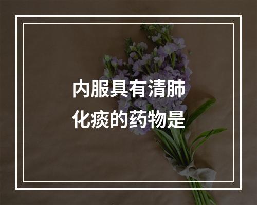 内服具有清肺化痰的药物是